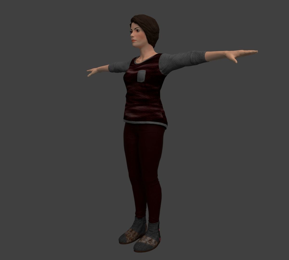 Rigged Female Character 3D model_2
