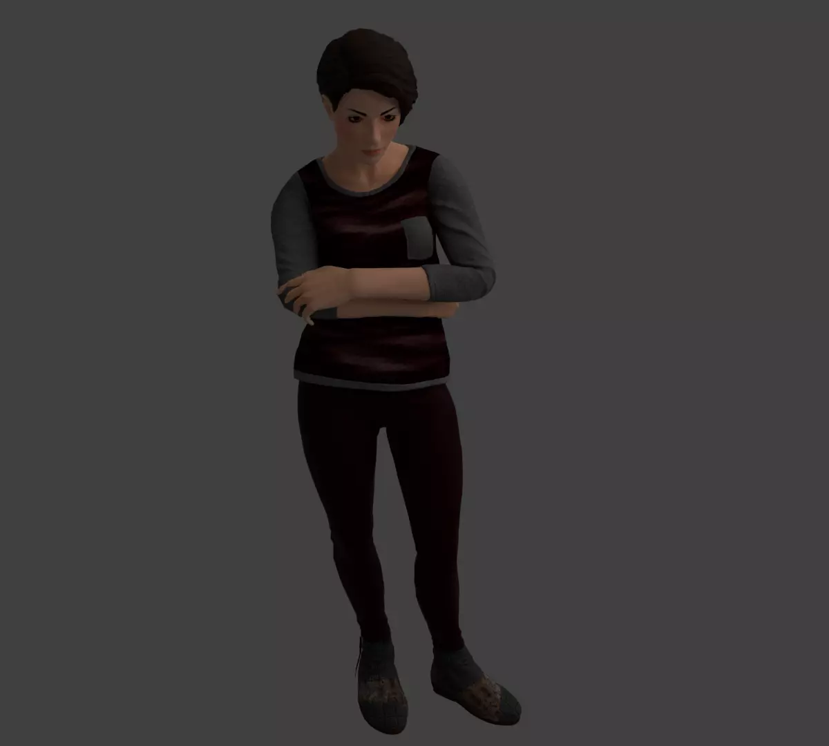 Rigged Female Character 3D model_0