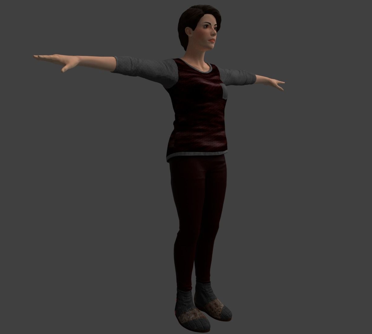 Rigged Female Character 3D model_3