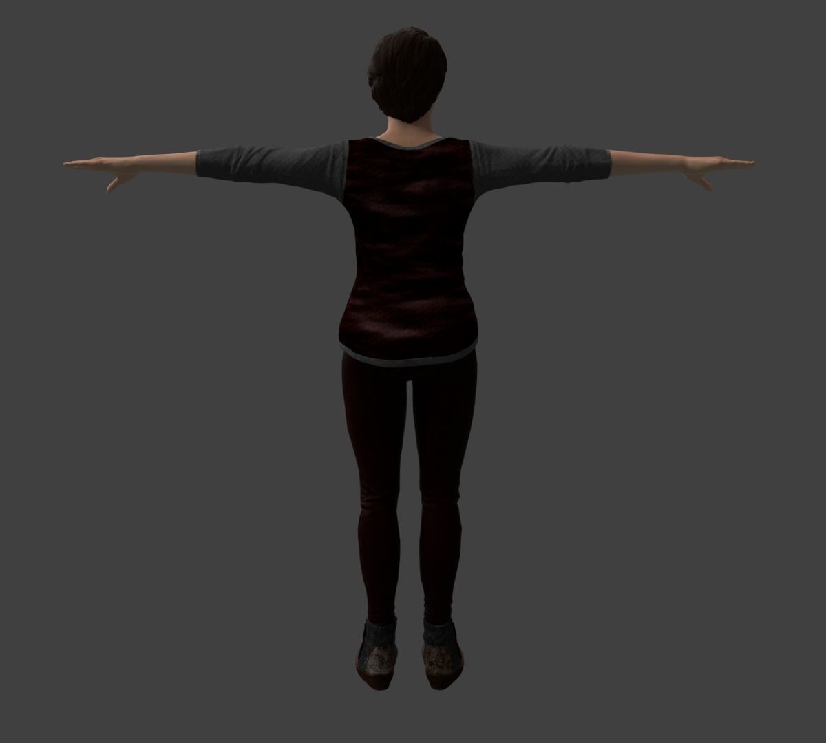 Rigged Female Character 3D model_5