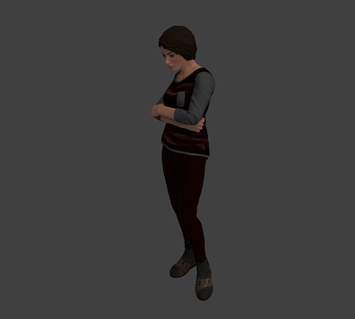 Rigged Female Character 3D model_7