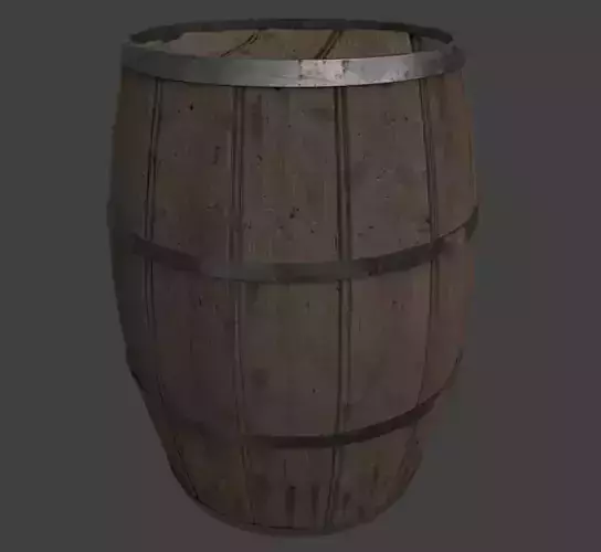 Barrel High poly wooden