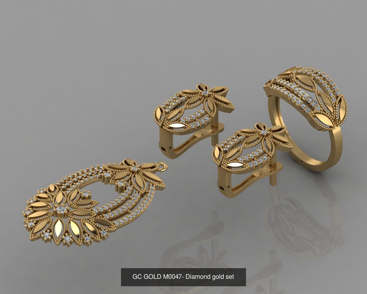GC GOLD - Diamond gold set 3D Model Collection_13