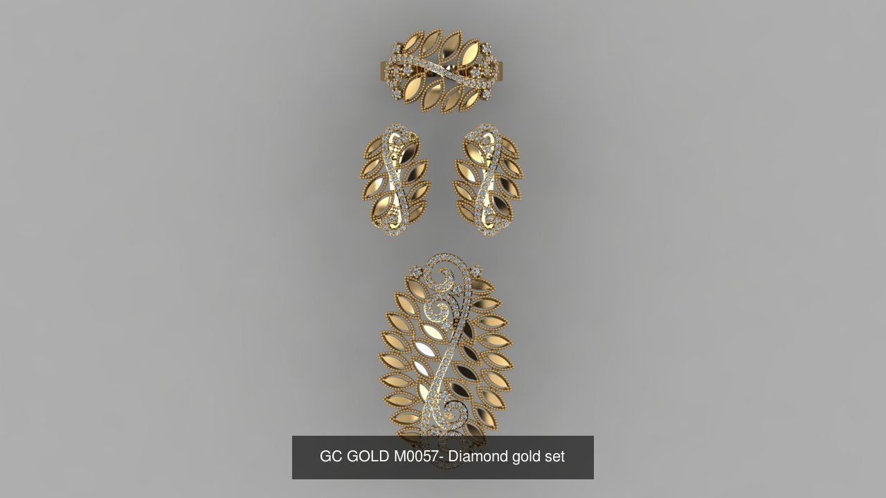 GC GOLD - Diamond gold set 3D Model Collection_17