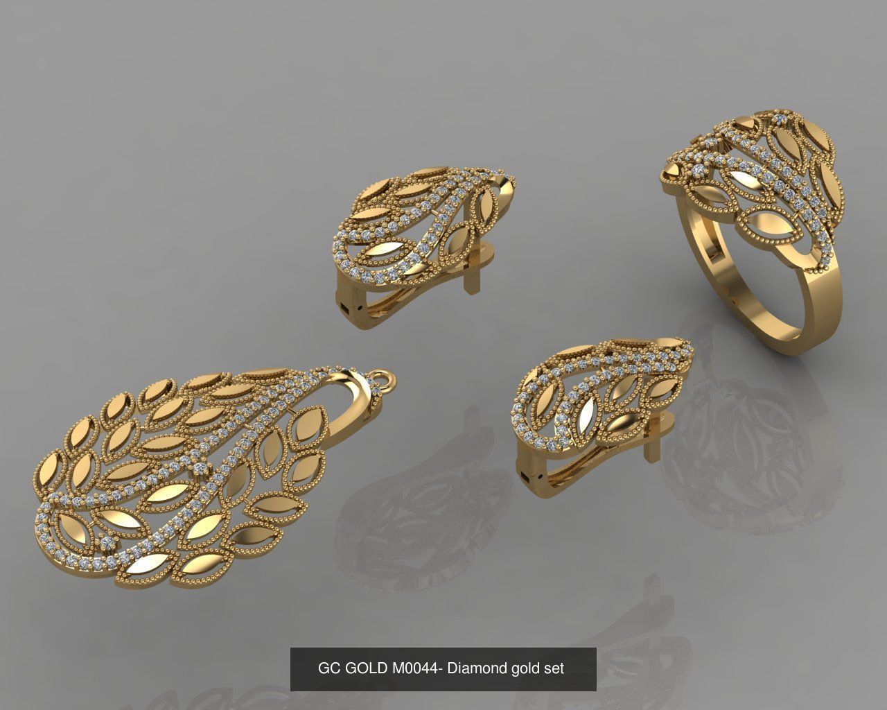 GC GOLD - Diamond gold set 3D Model Collection_5