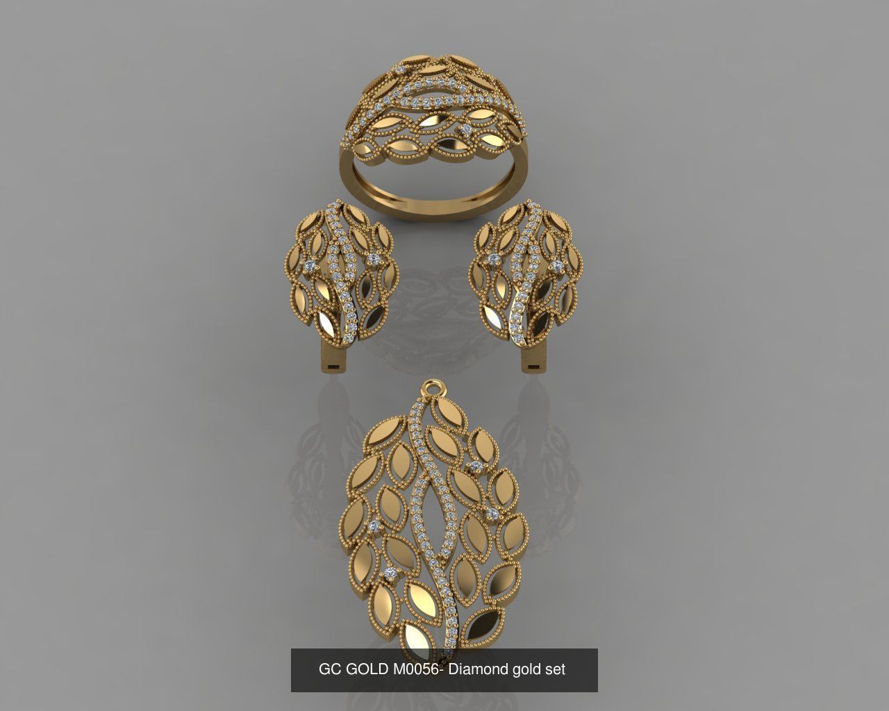 GC GOLD - Diamond gold set 3D Model Collection_16