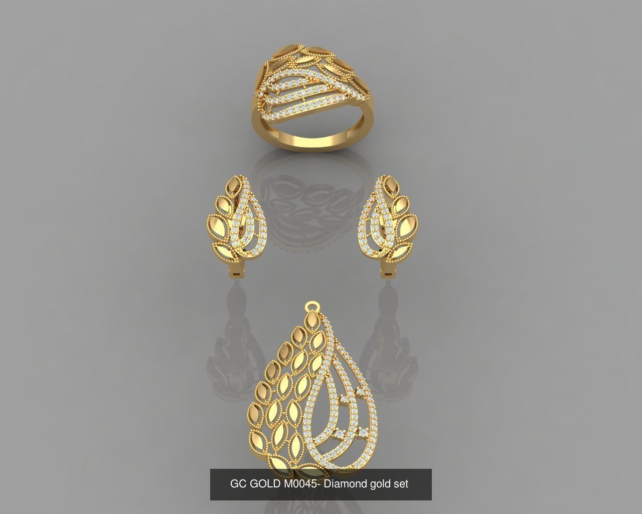 GC GOLD - Diamond gold set 3D Model Collection_6