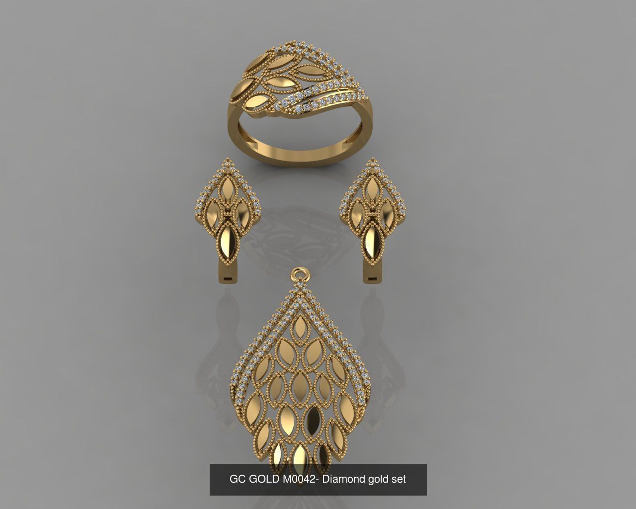 GC GOLD - Diamond gold set 3D Model Collection_3