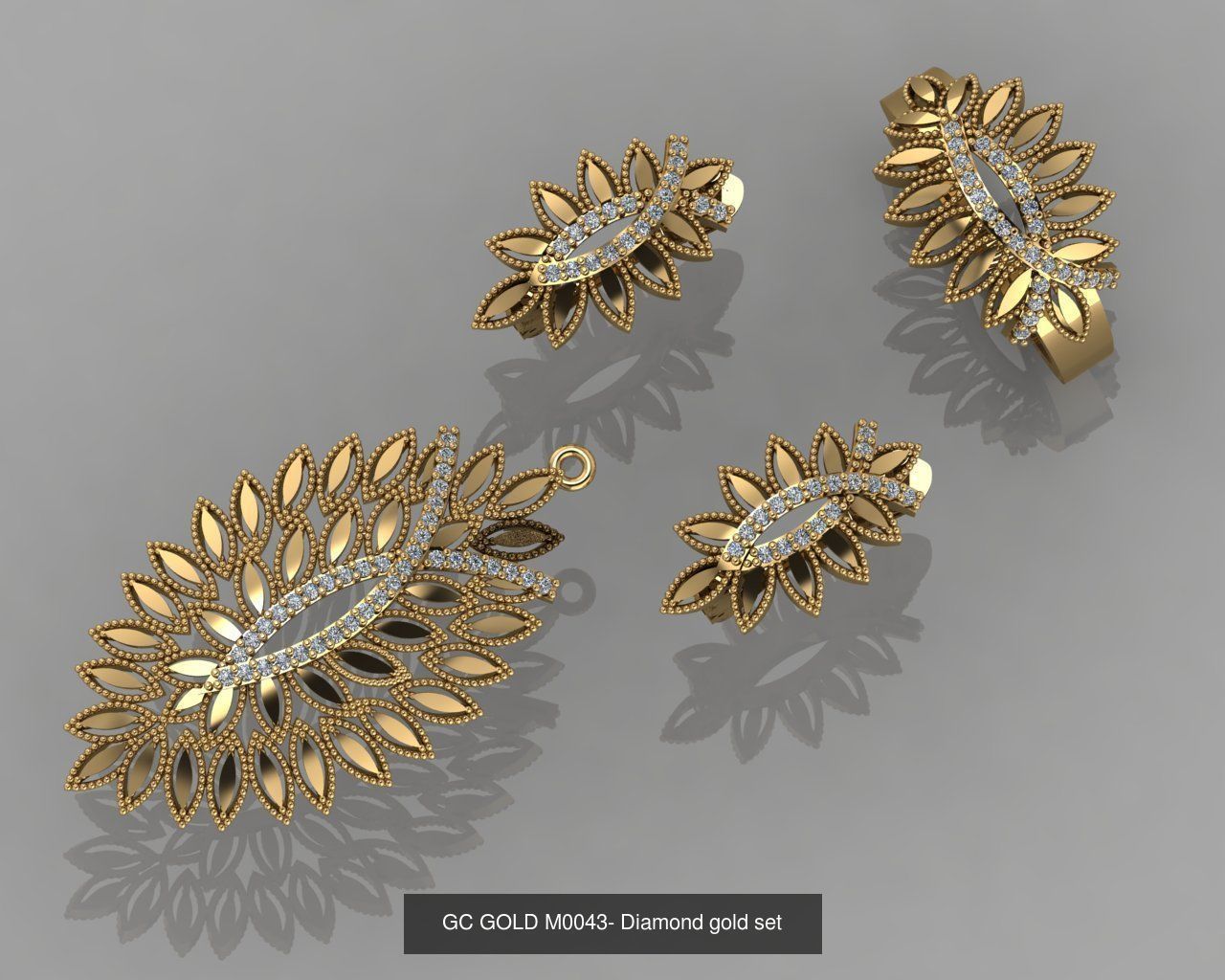 GC GOLD - Diamond gold set 3D Model Collection_4