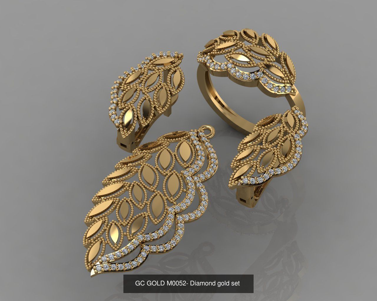 GC GOLD - Diamond gold set 3D Model Collection_10