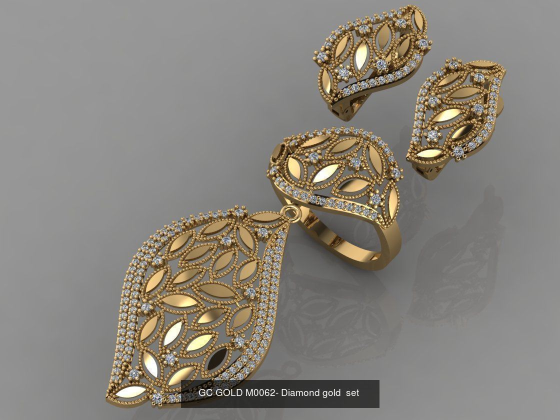 GC GOLD - Diamond gold set 3D Model Collection_22