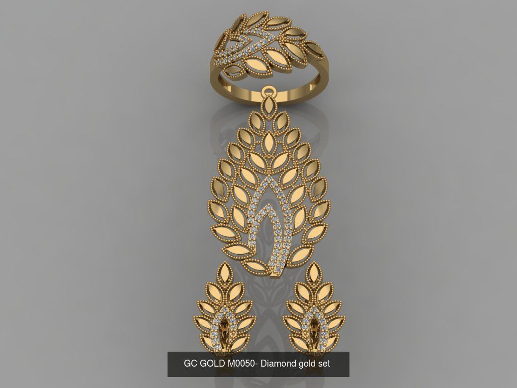 GC GOLD - Diamond gold set 3D Model Collection_8