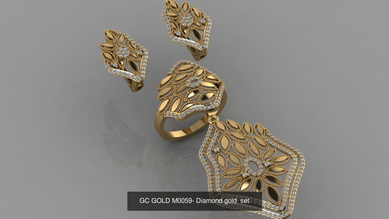 GC GOLD - Diamond gold set 3D Model Collection_19