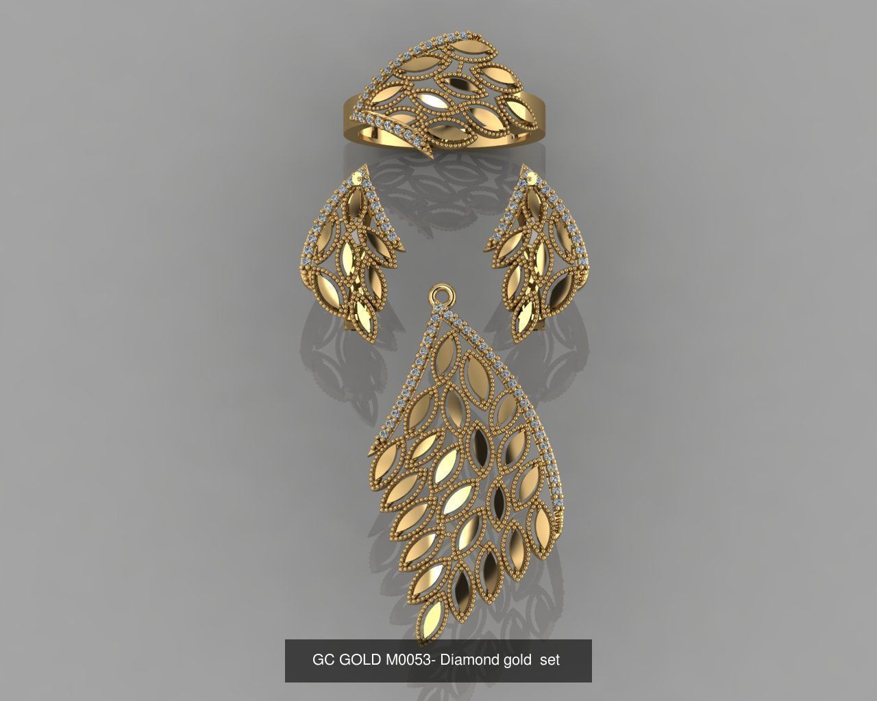 GC GOLD - Diamond gold set 3D Model Collection_11