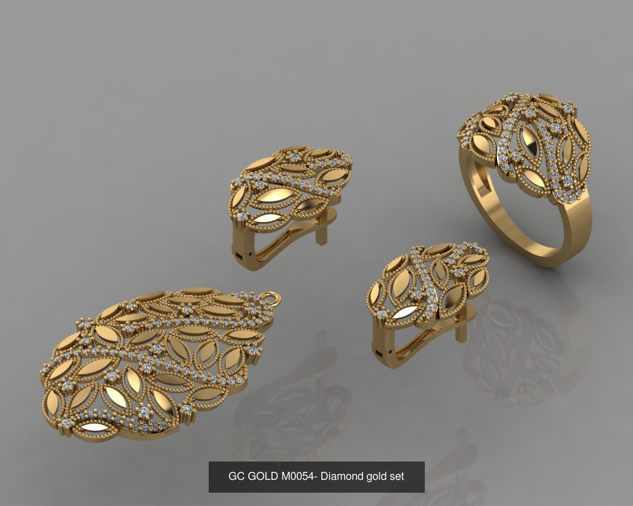 GC GOLD - Diamond gold set 3D Model Collection_15