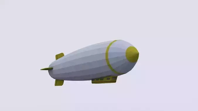 zeppelin airship flying in sky Low-poly 3D model