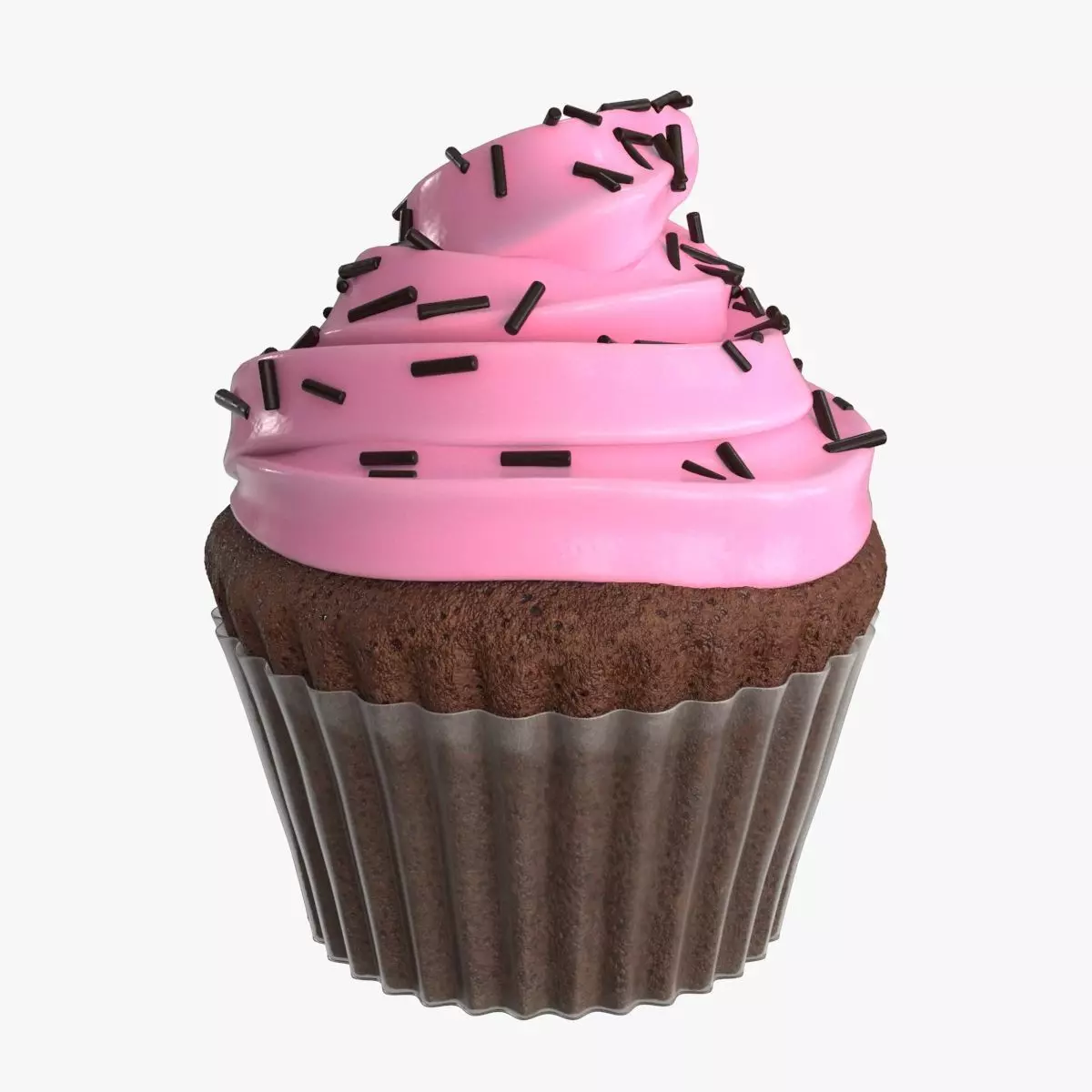 Cupcake Pink Low-poly 3D model