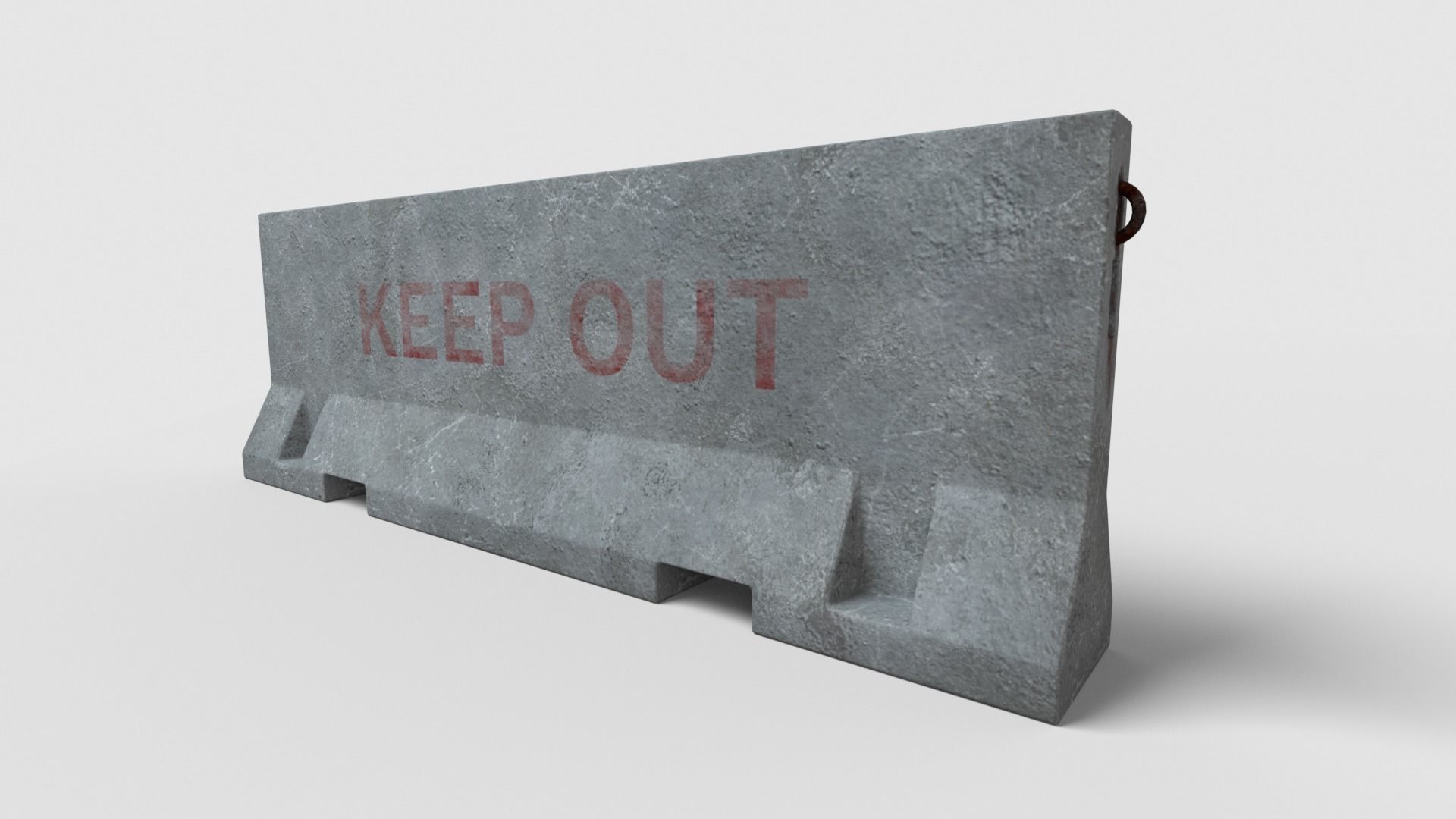 Barrier Concrete Low-poly 3D model_2