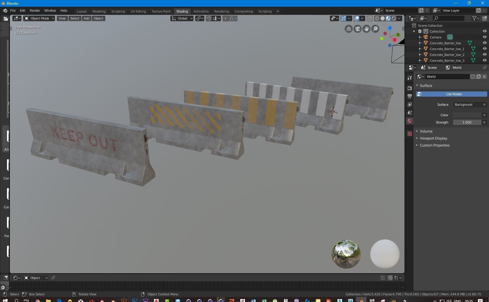 Barrier Concrete Low-poly 3D model_7