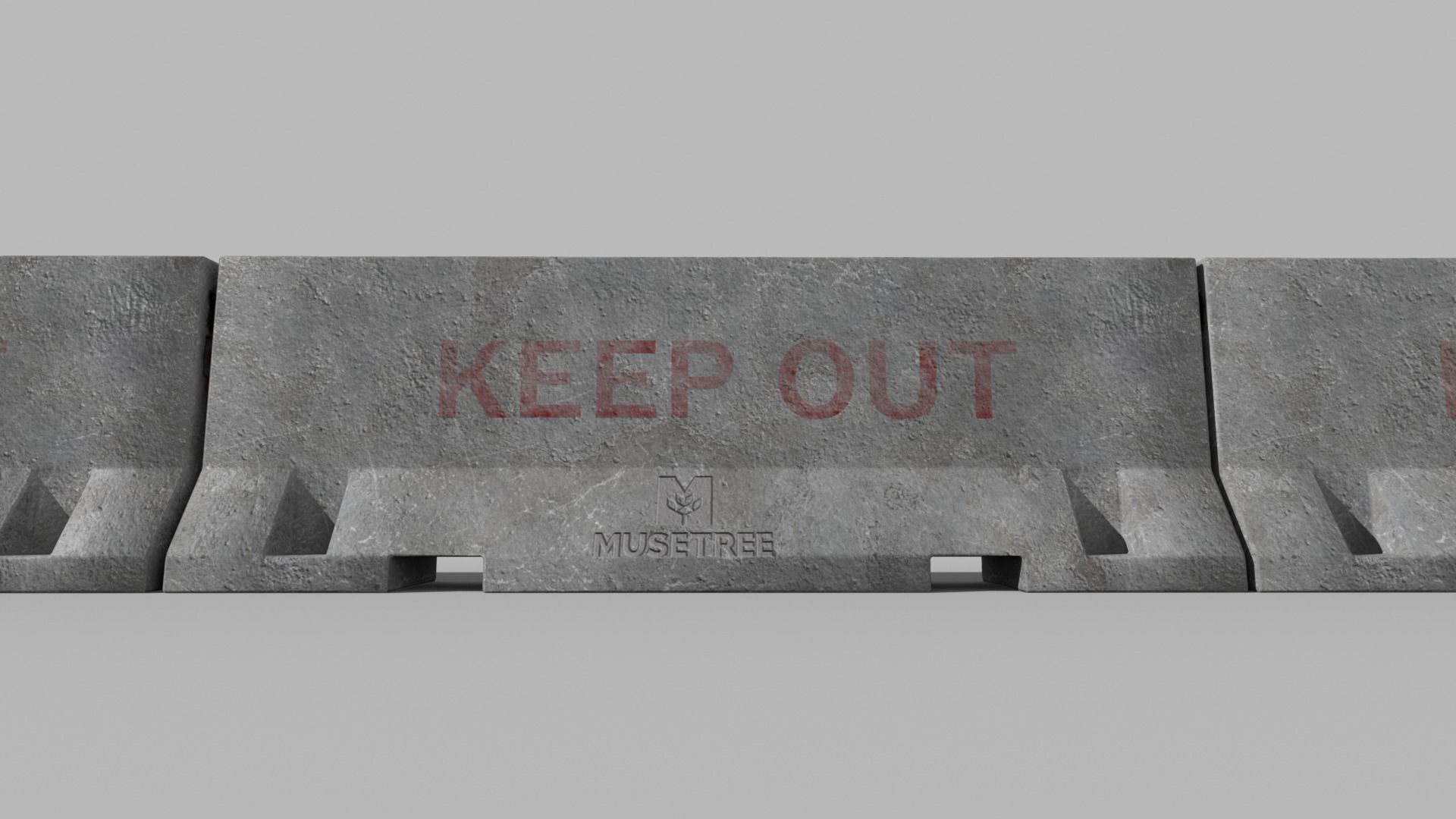 Barrier Concrete Low-poly 3D model_1