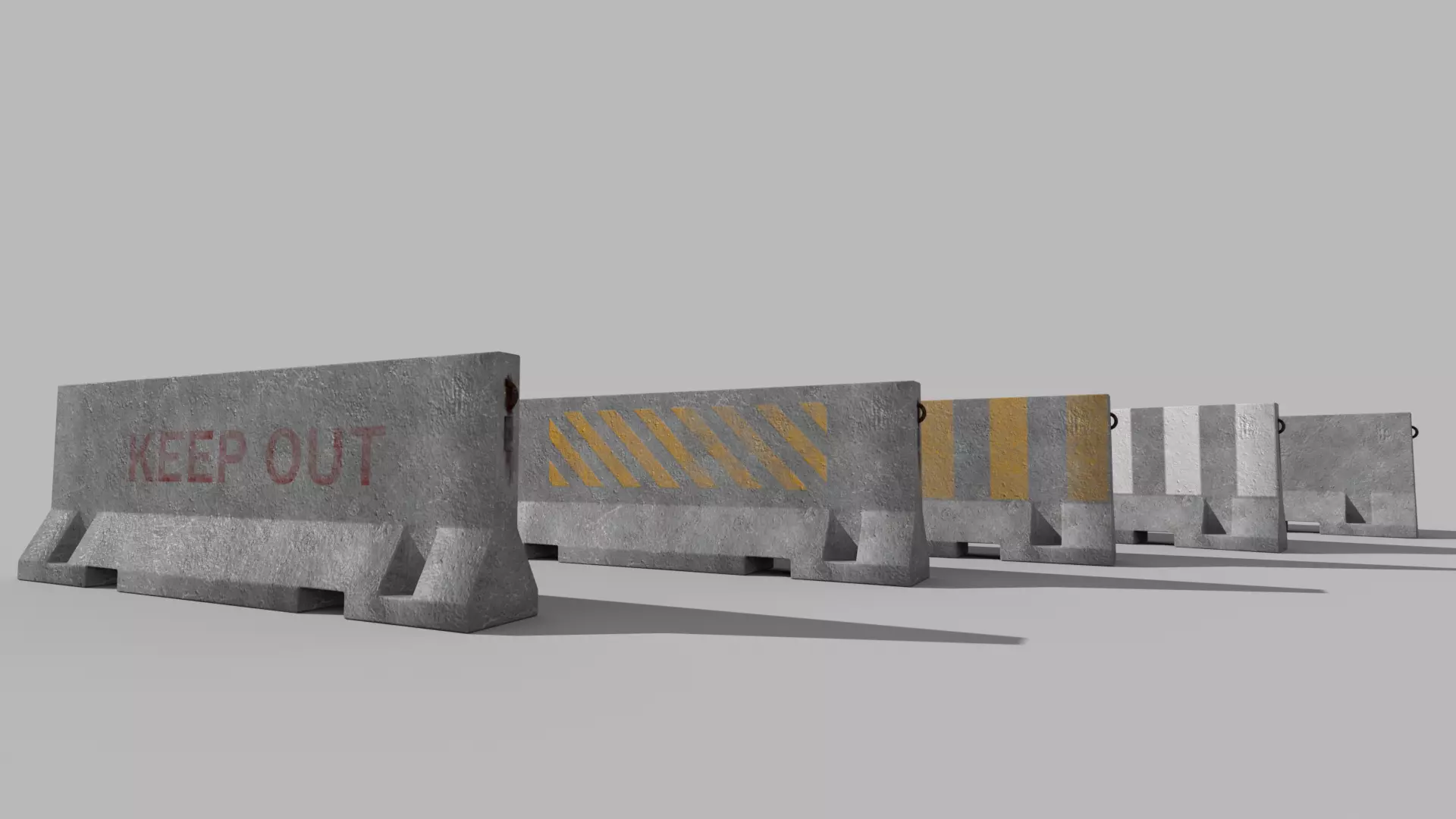 Barrier Concrete Low-poly 3D model_0