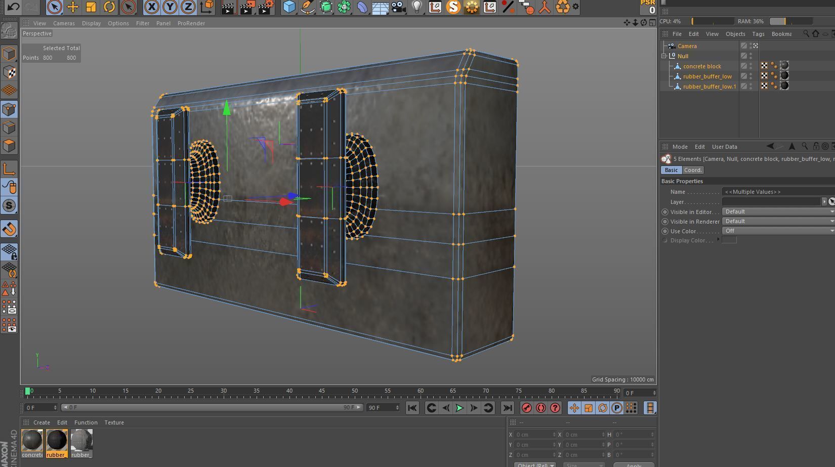 Port concrete blocks Low-poly 3D model_16