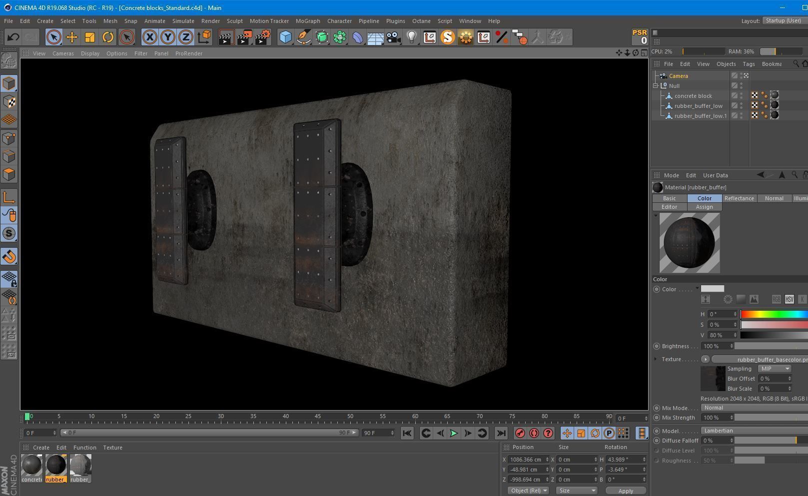Port concrete blocks Low-poly 3D model_12