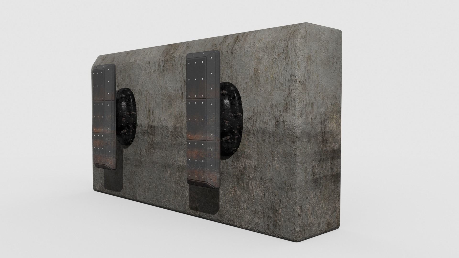 Port concrete blocks Low-poly 3D model_4
