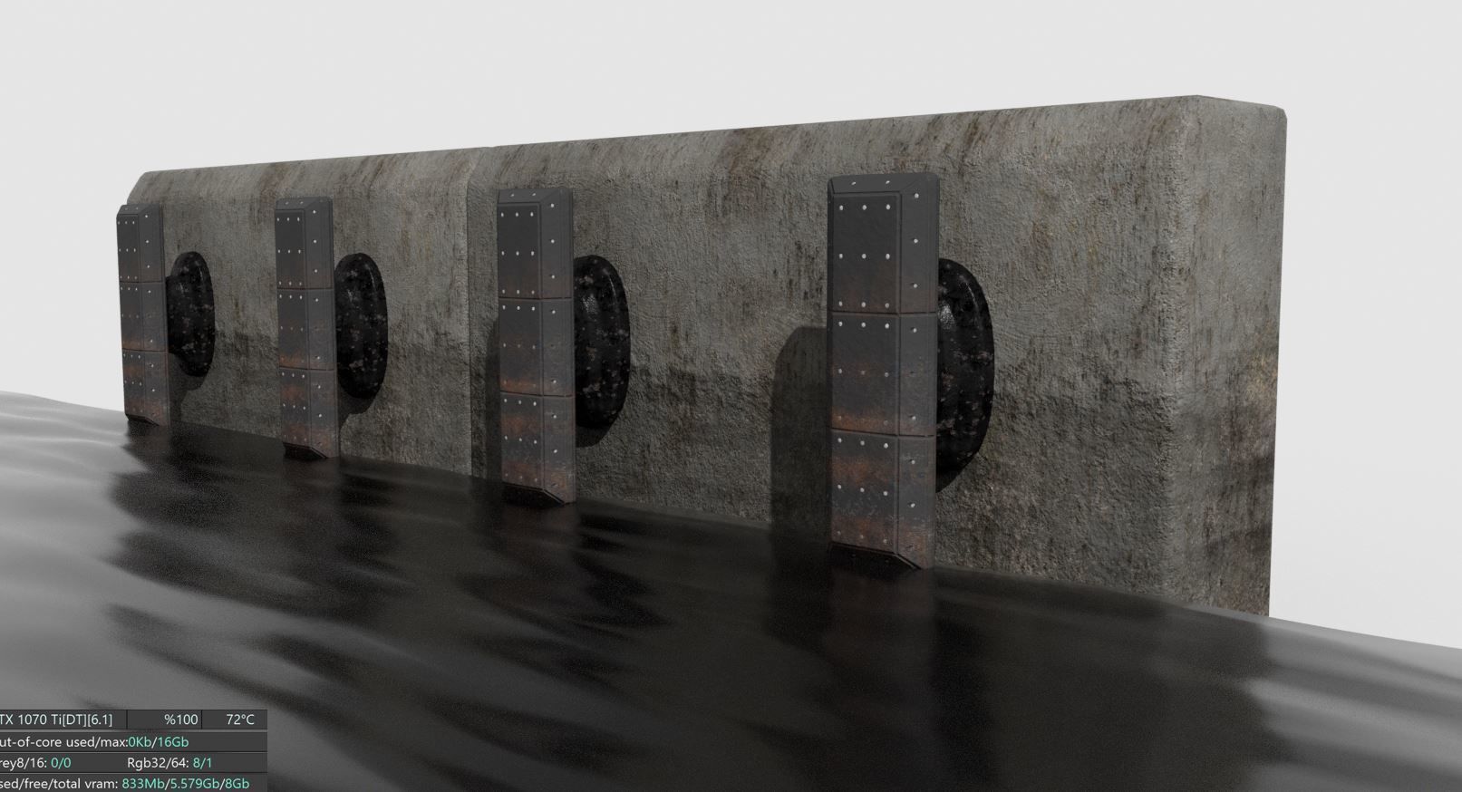 Port concrete blocks Low-poly 3D model_8