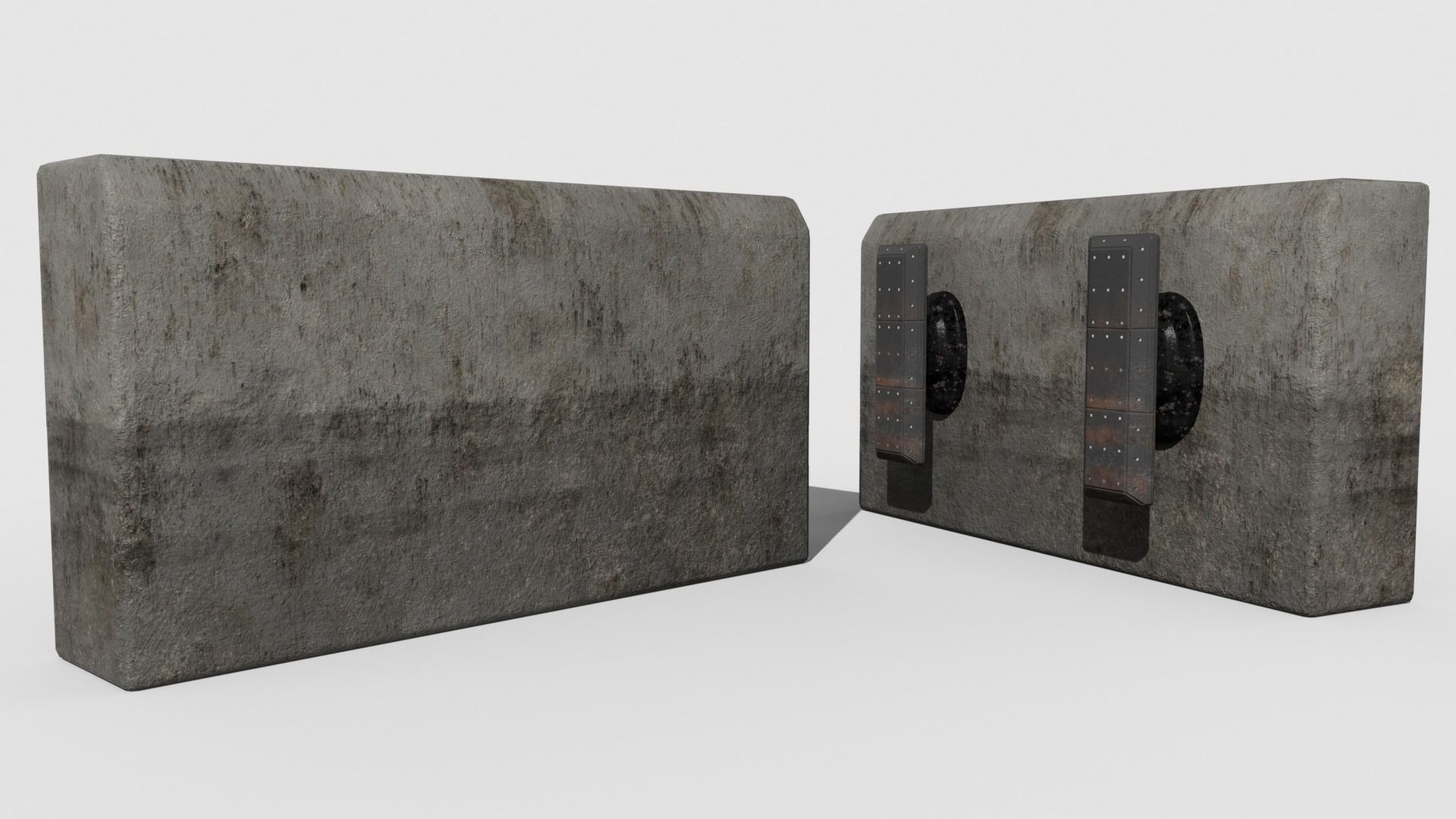 Port concrete blocks Low-poly 3D model_5