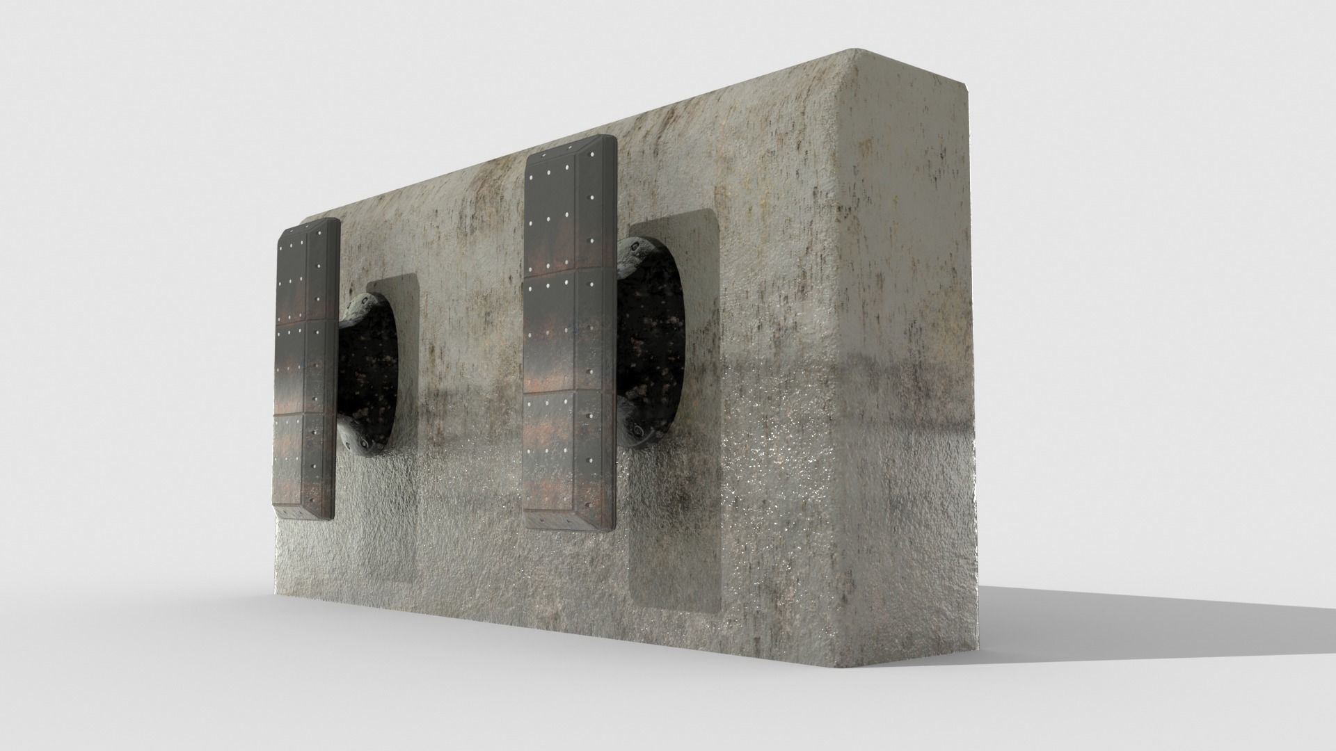 Port concrete blocks Low-poly 3D model_6