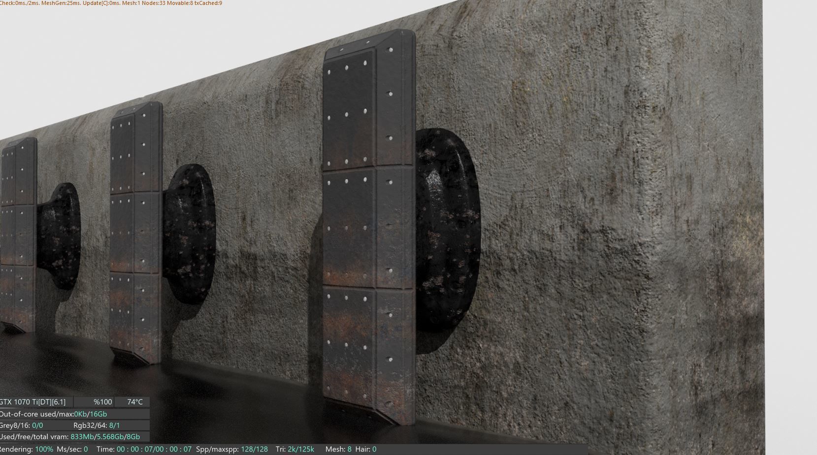 Port concrete blocks Low-poly 3D model_9