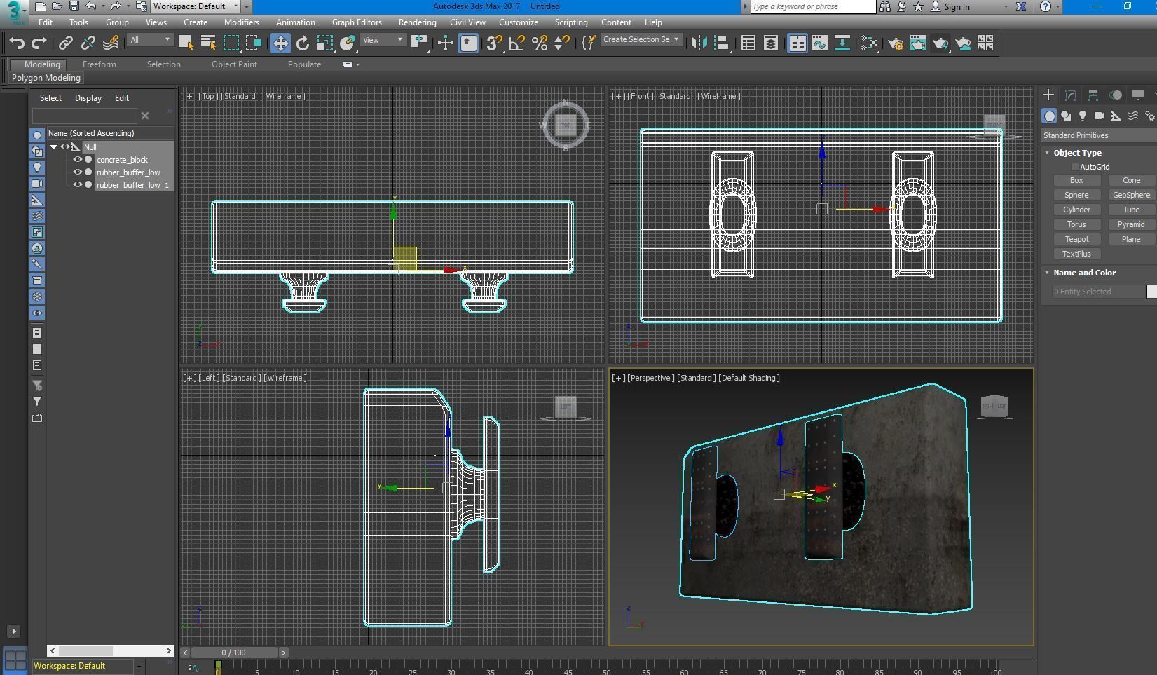 Port concrete blocks Low-poly 3D model_17