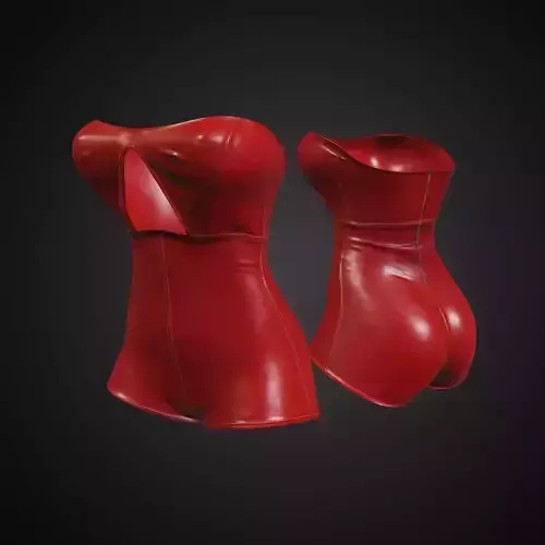 red leather suit Low-poly 3D model