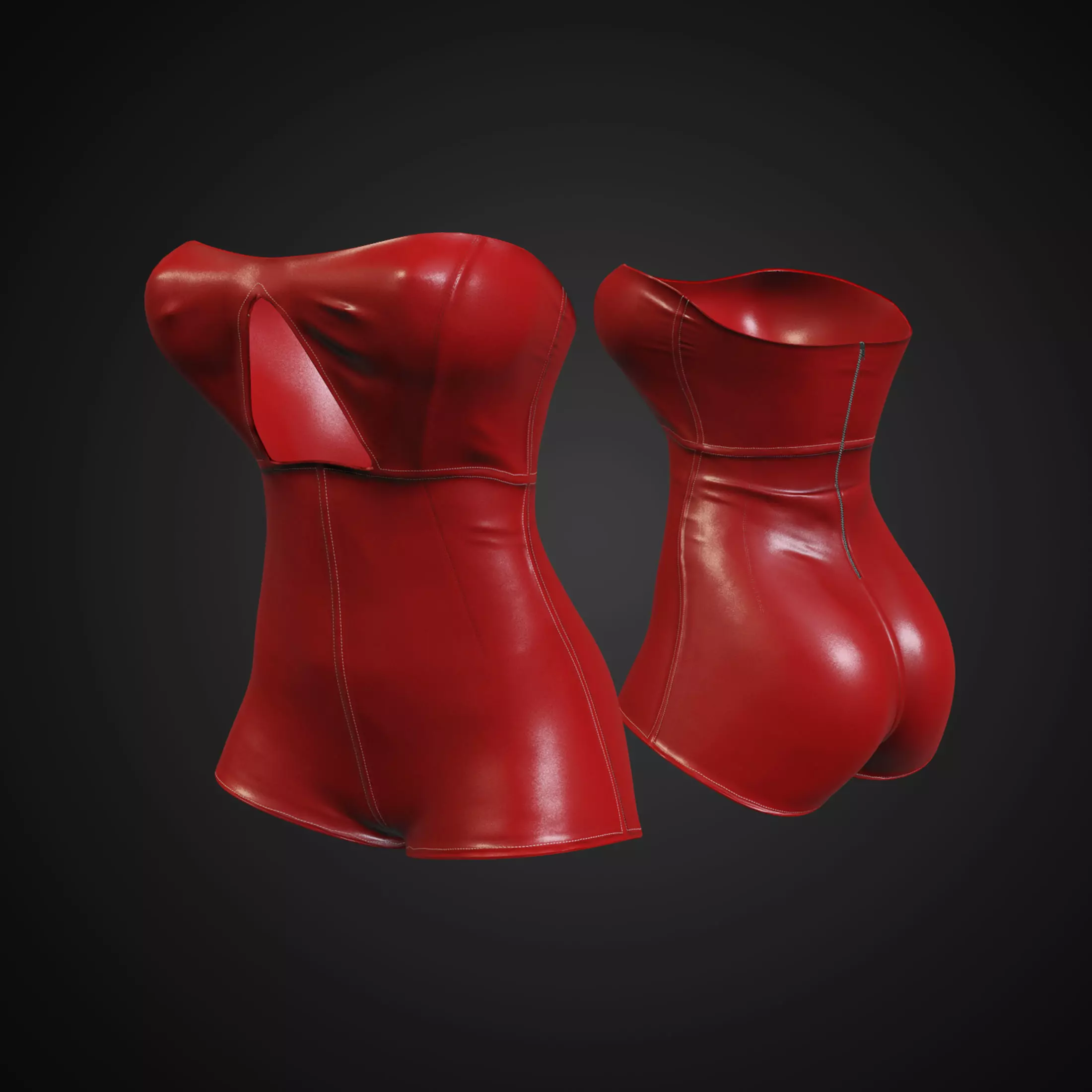 red leather suit Low-poly 3D model