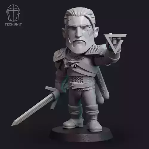 Chibi Witcher 3D print model