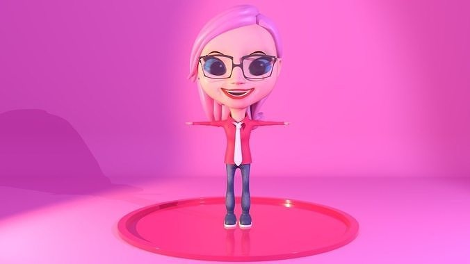 Cartoonish character Low-poly 3D model