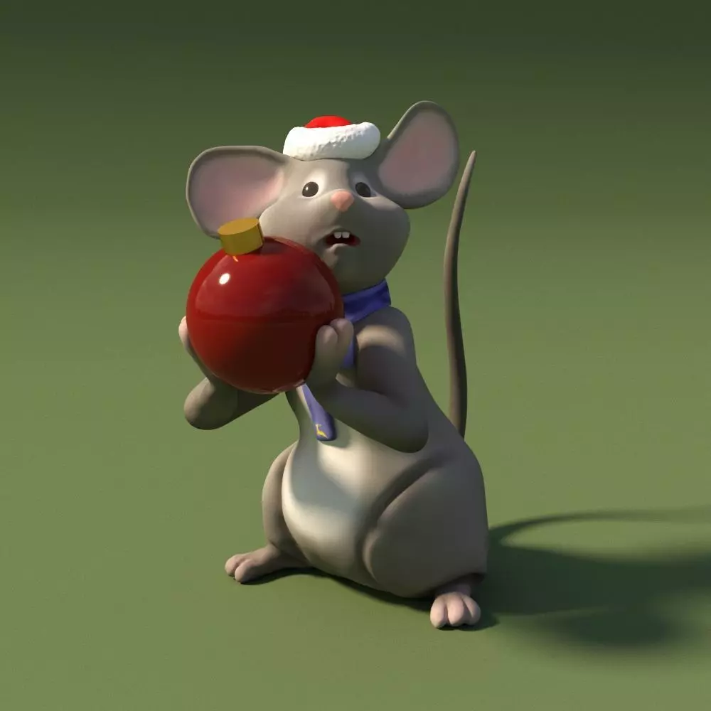 Christmas mouse 3D model_0