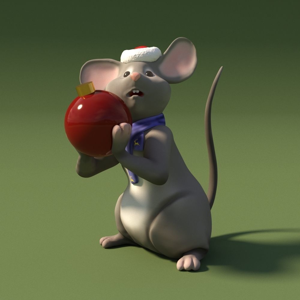Christmas mouse 3D model_2