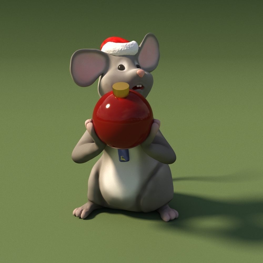 Christmas mouse 3D model_1
