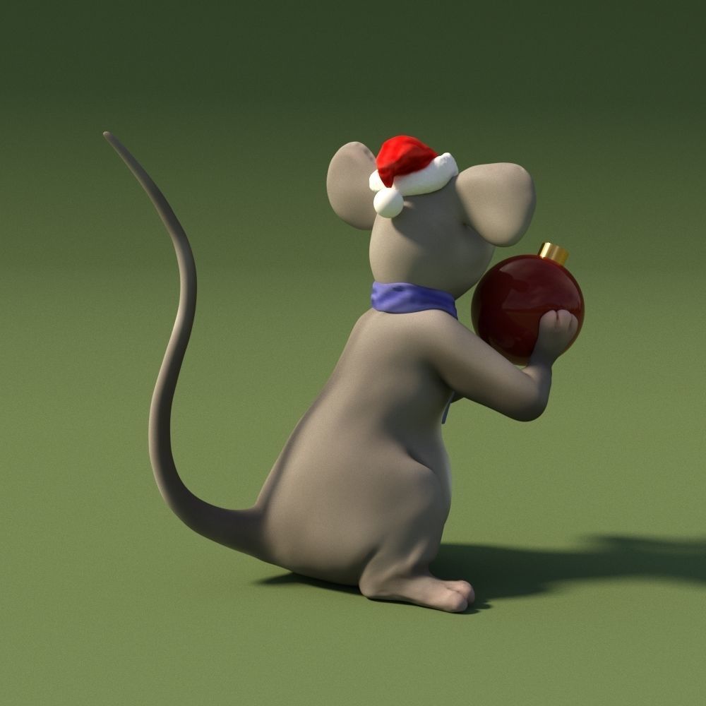 Christmas mouse 3D model_6