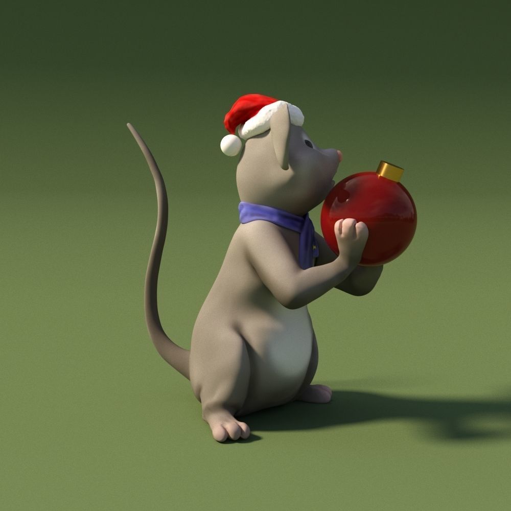 Christmas mouse 3D model_7
