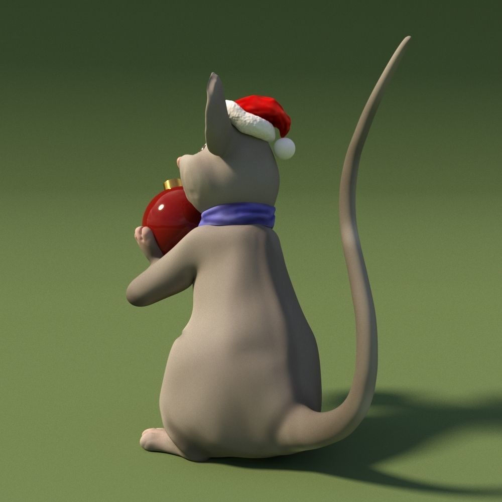 Christmas mouse 3D model_4