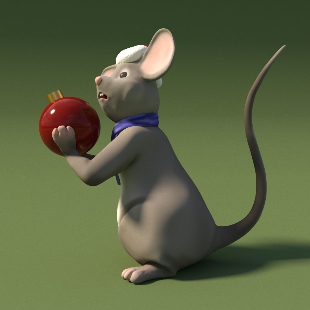 Christmas mouse 3D model_3