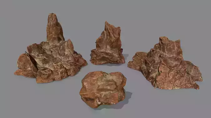 Rock Set Low-poly 3D model