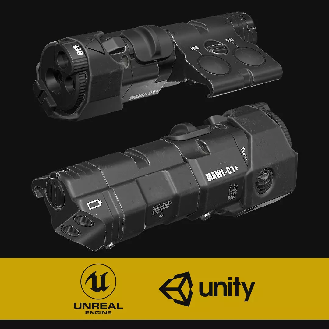 BE Meyers MAWL-C1 IR-Laser 3D Model Low-poly 3D model