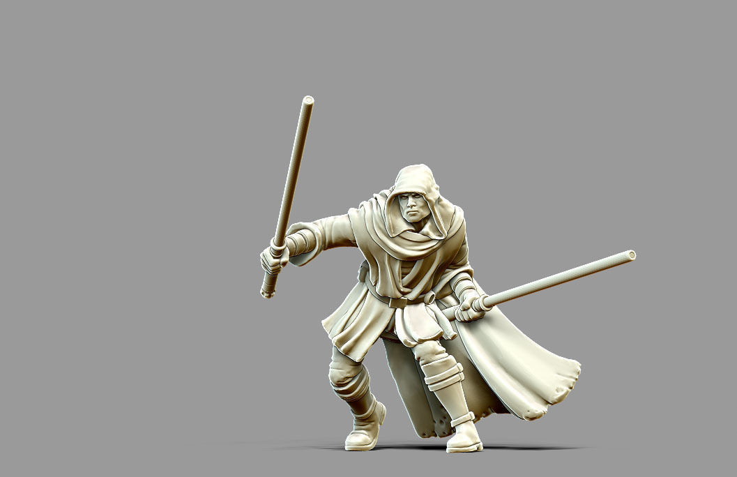 Light side bundle II - masters and apprentices 35 mm scale  3D print model_10