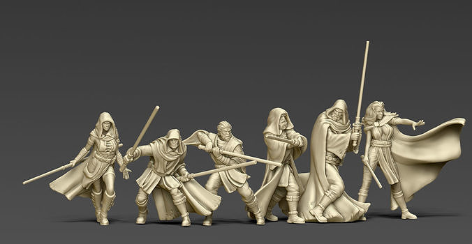 Light side bundle II - masters and apprentices 35 mm scale  3D print model