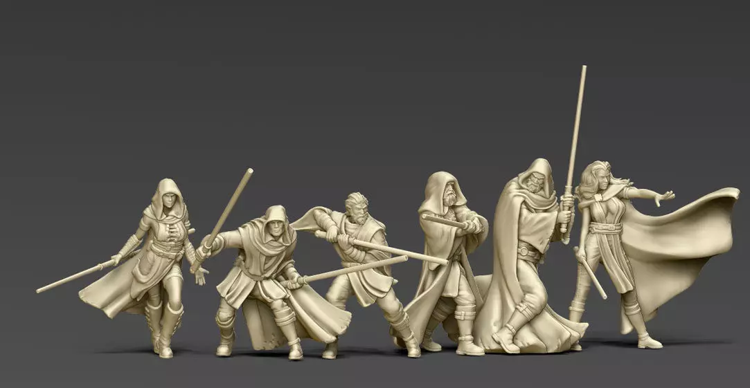 Light side bundle II - masters and apprentices 35 mm scale  3D print model_0