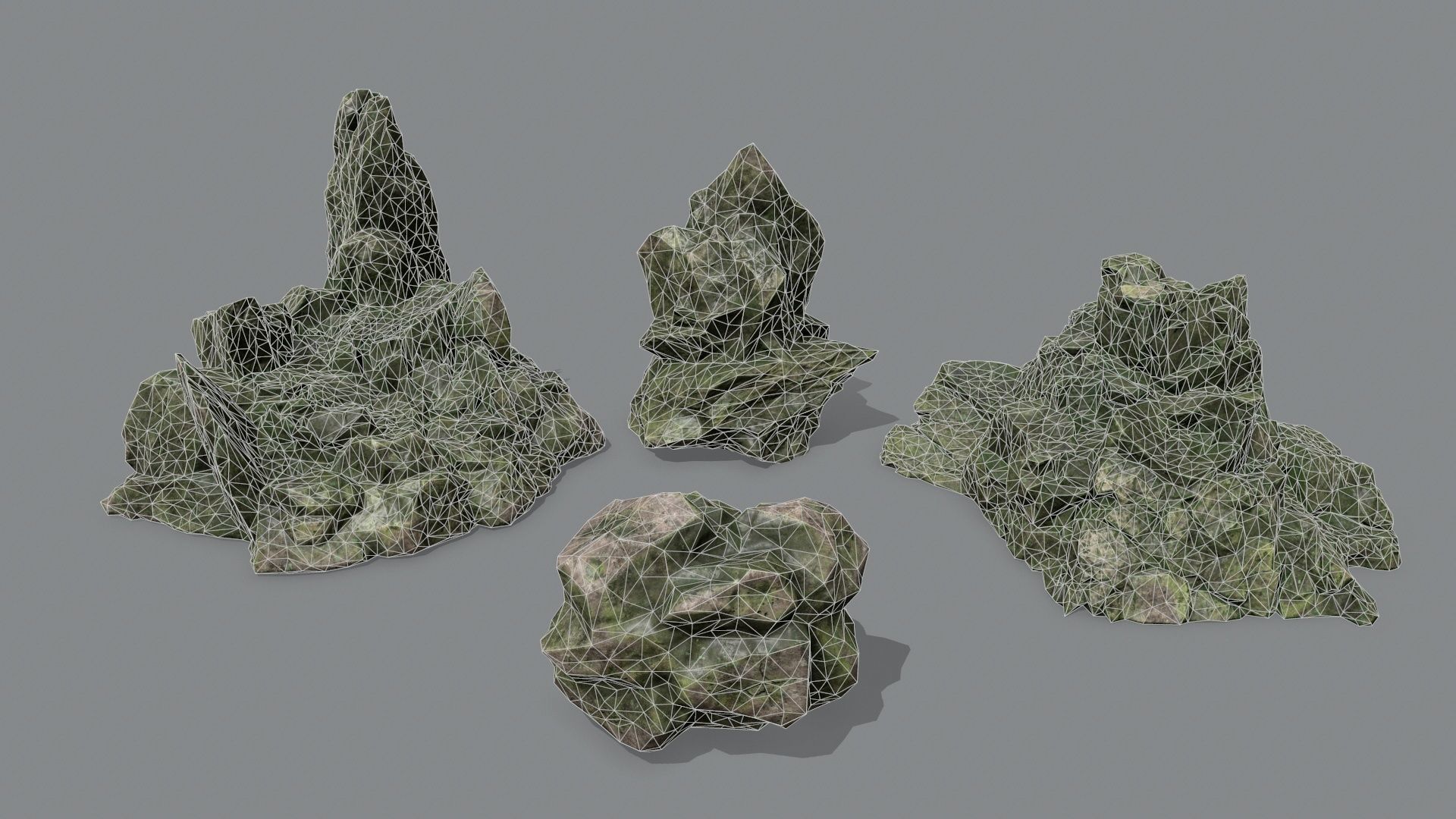 Rock Set Low-poly 3D model_1